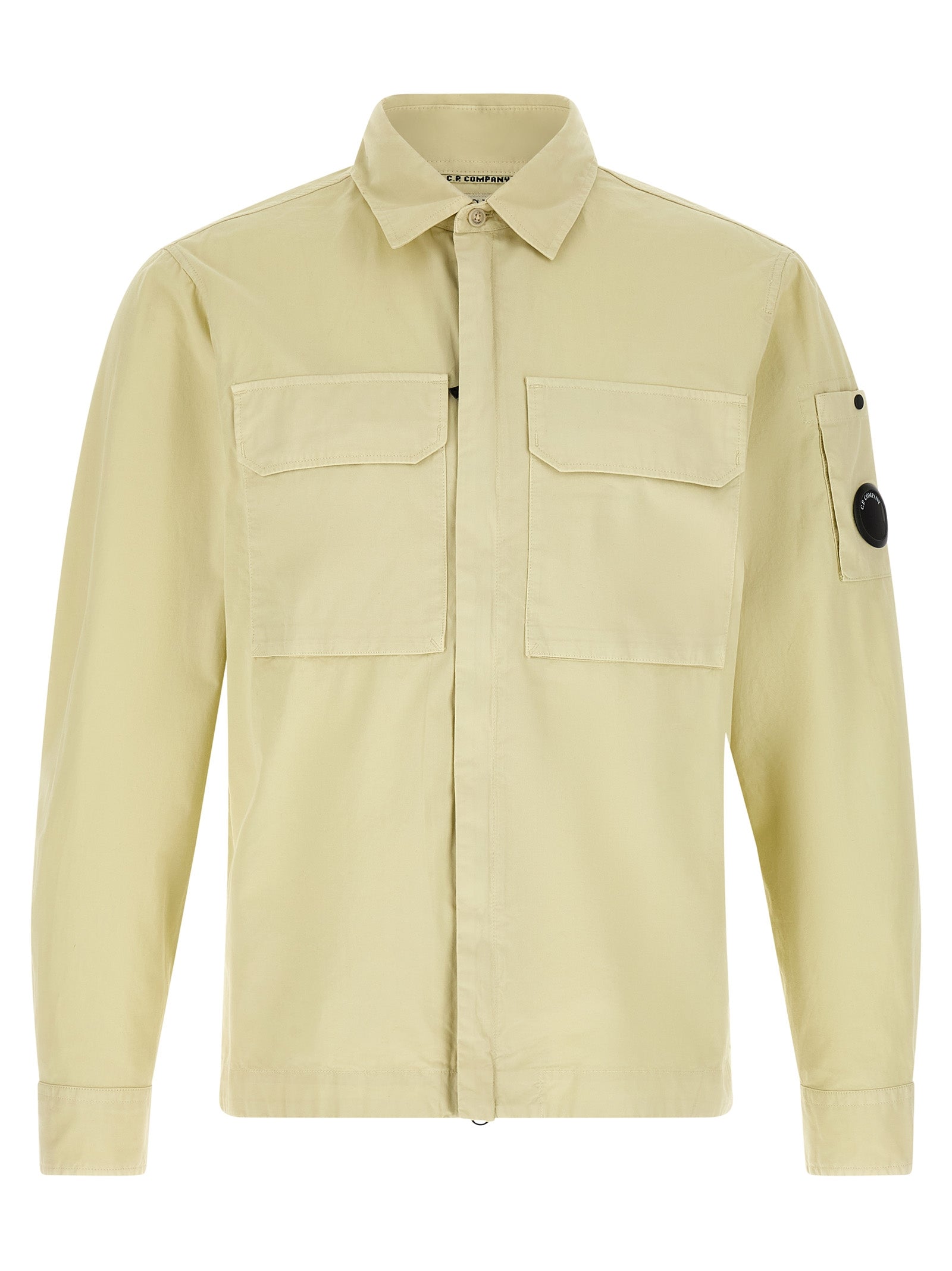 Cotton Gabardine Overshirt — Beige