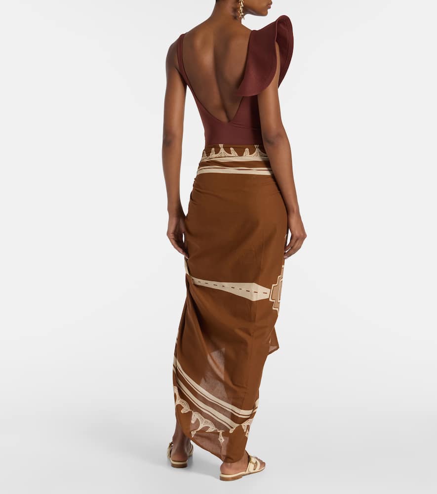Cotton printed beach cover-up