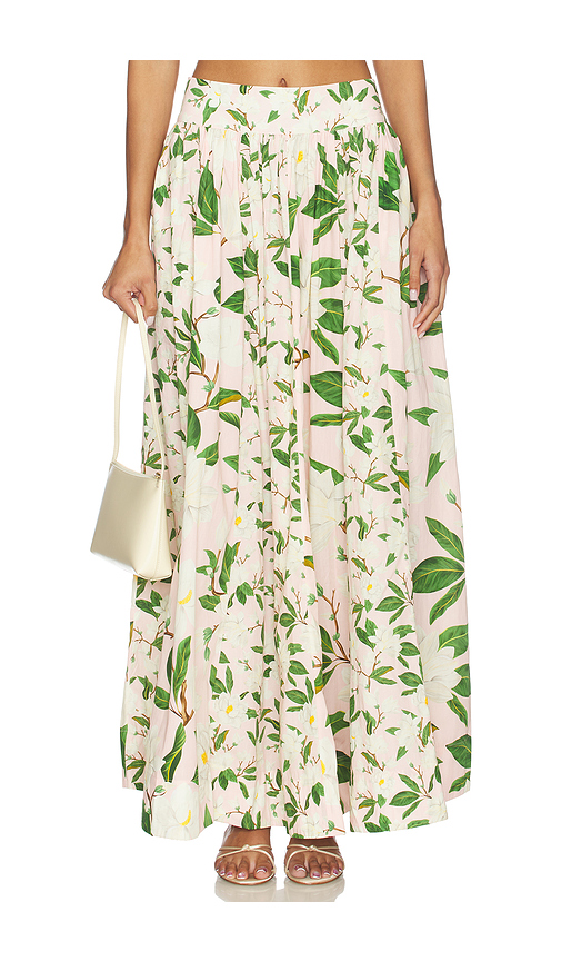 Verandah Paneled Maxi Skirt in Blush Magnolia. XL also in S