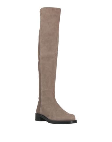 Stuart Weitzman Woman Boot Grey Size 6 Leather, Textile fibers