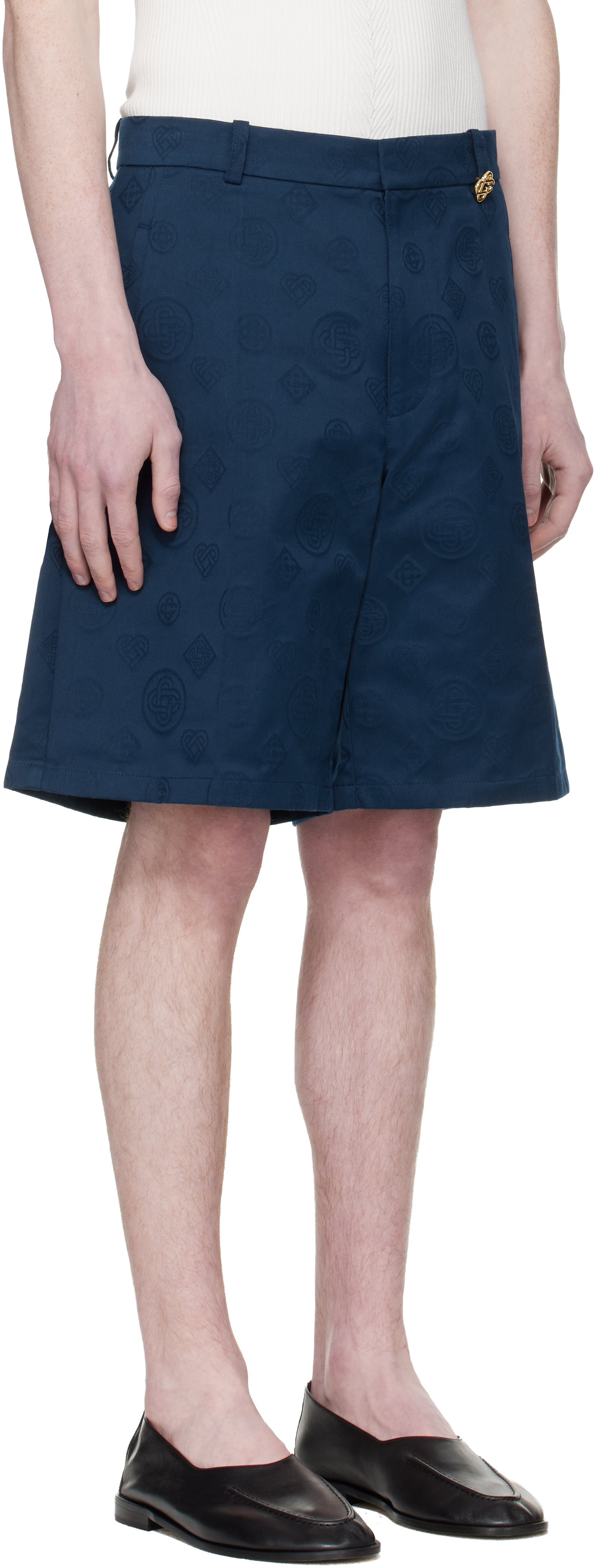 Navy Monogram Shorts