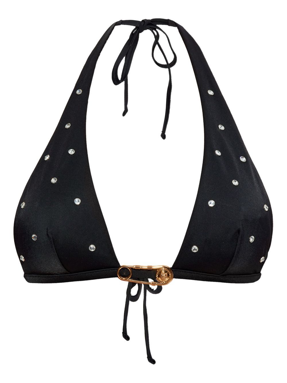 Crystal-embellished bikini top - Black