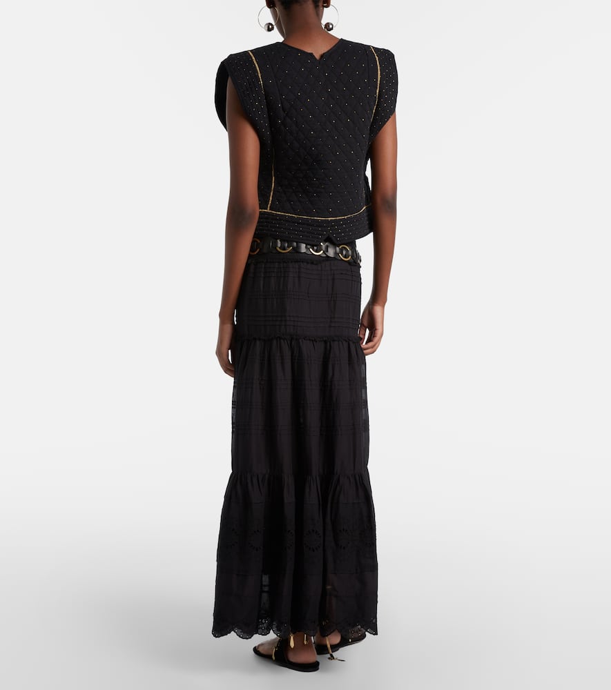 Paoline lace-trimmed maxi skirt