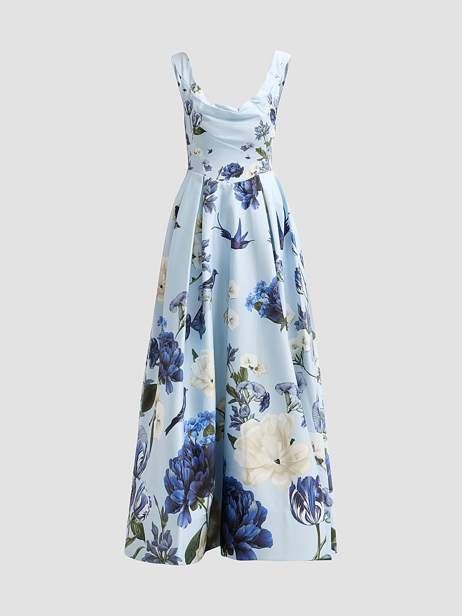Women's Estrella Draped Floral Gown - Fly Away
