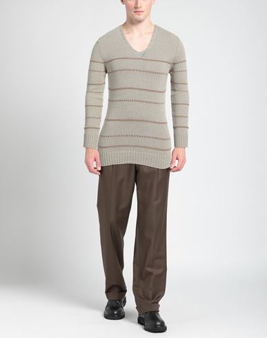 H953 Man Sweater Light brown Size 40 Bamboo, Linen, Hemp