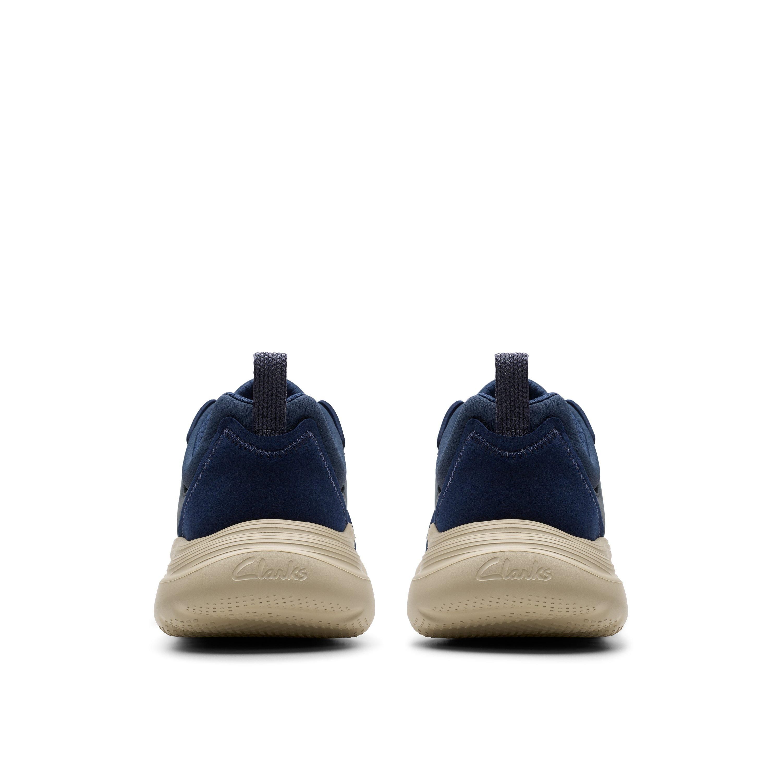 Clarks Lt 360 Lace Navy Nubuck Lace Up,trainers In Blue