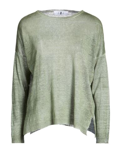 Woman Sweater Sage green Size XL Linen