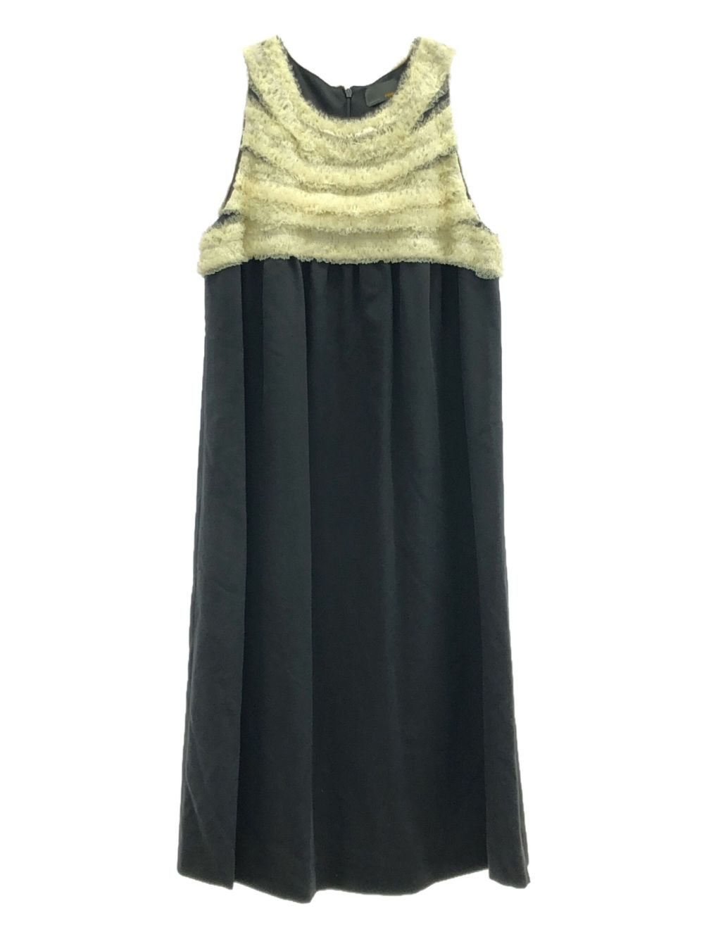 2010s ruffle-detailing silk dress - Black