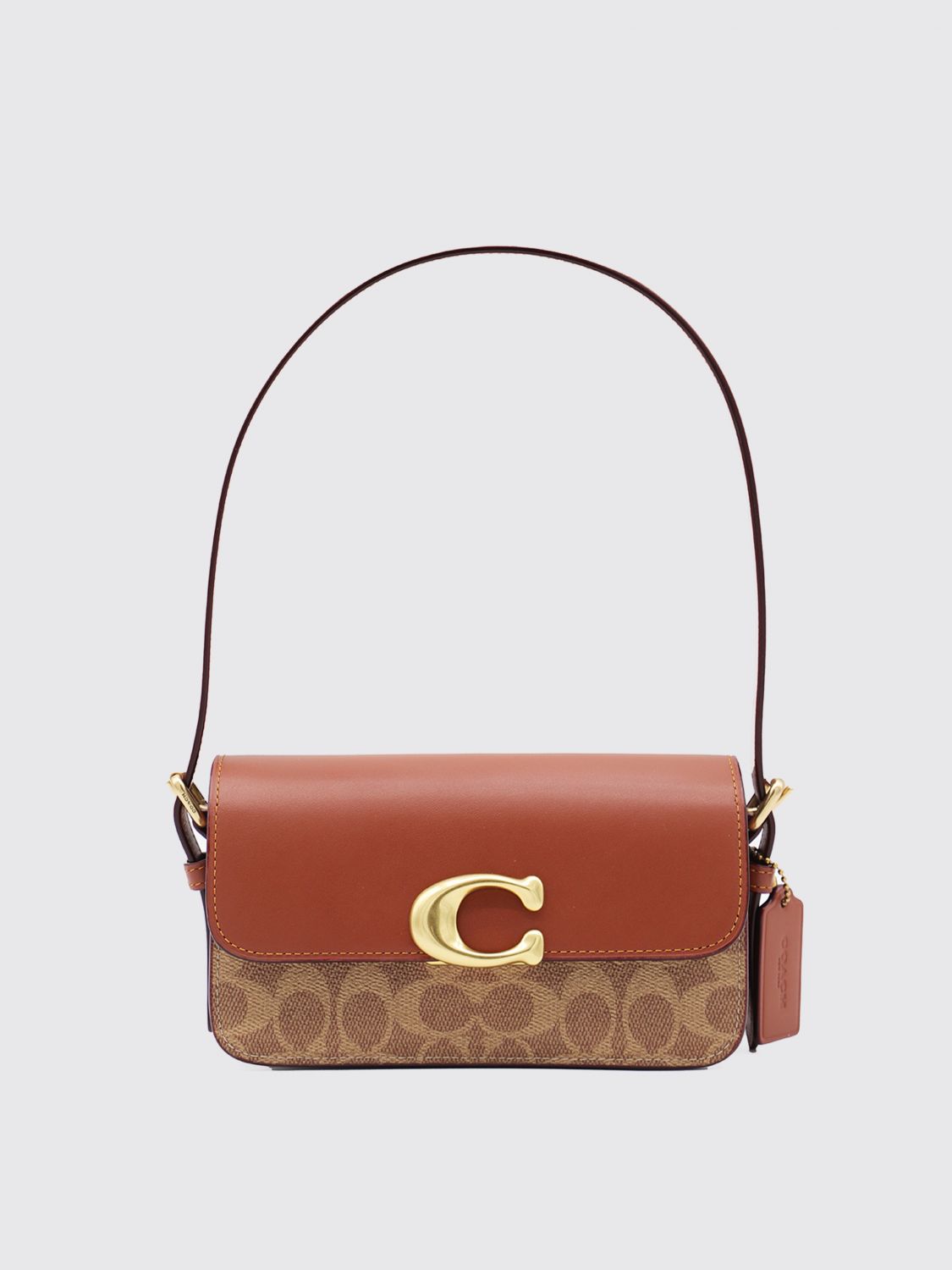 Coach logo-plaque shoulder bag - Brown
