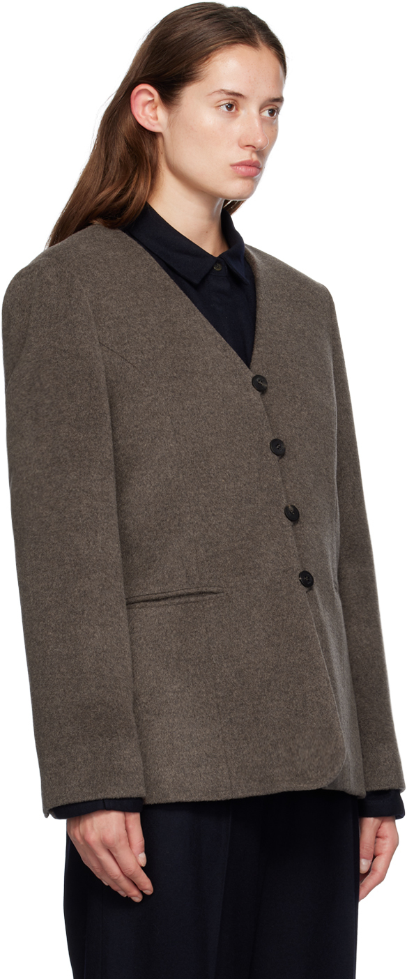 LE17SEPTEMBRE Brown Muffler Collar Blazer