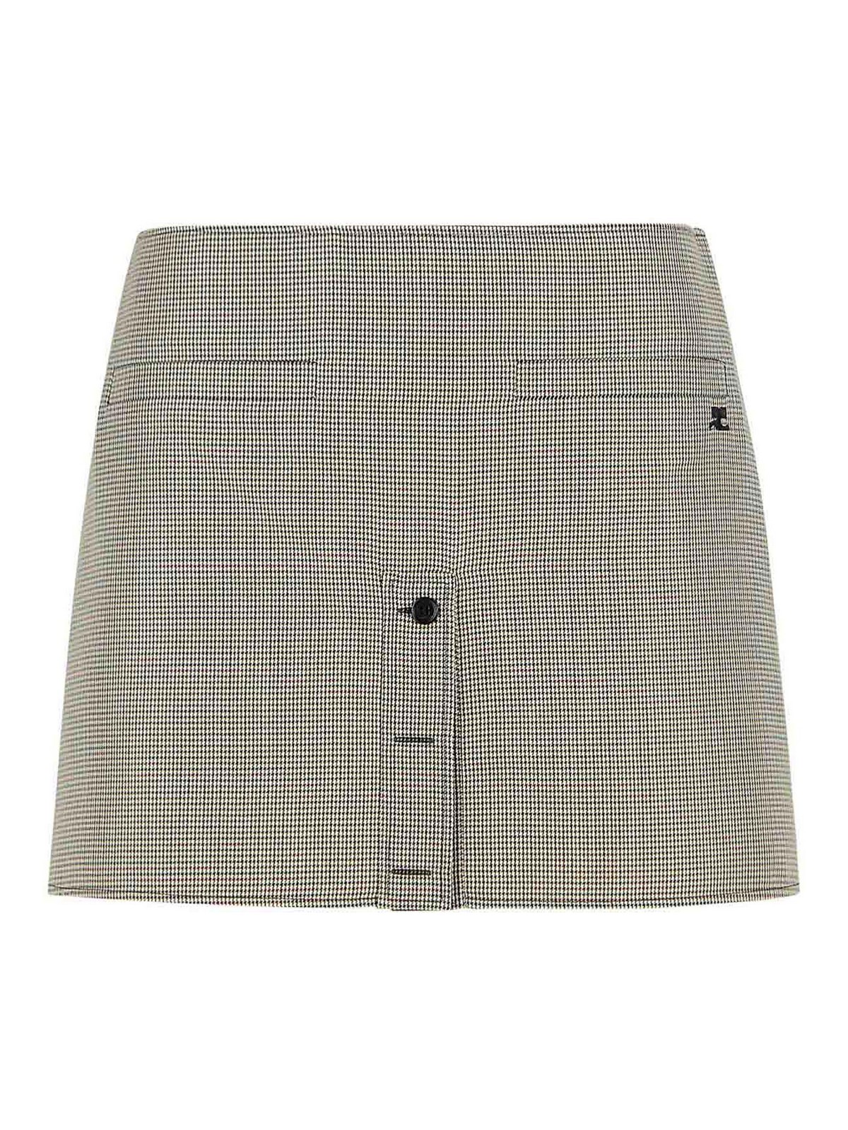 Beige Wool Blend Miniskirt