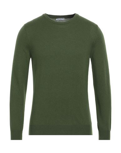 Man Sweater Military green Size 36 Wool