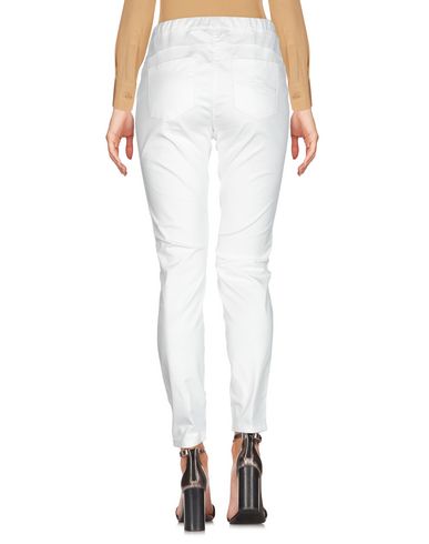 Woman Pants White Size 4 Cotton, Elastane