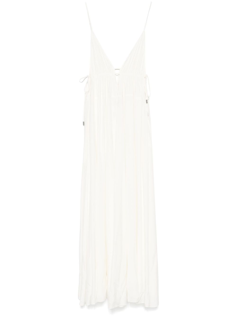 Plunging V-neck maxi dress - White