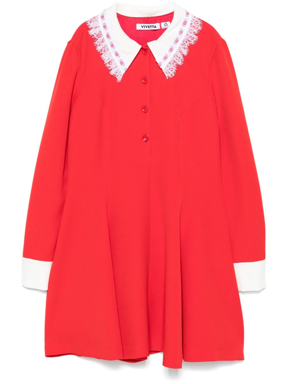 Lace-detail dress - Red
