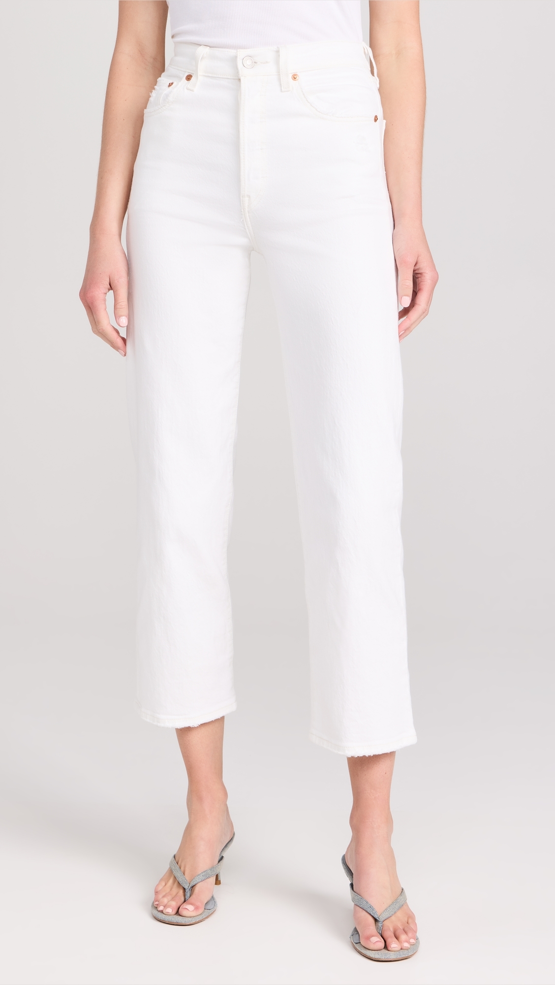 Ribcage Straight Ankle Jeans Cloud Over
