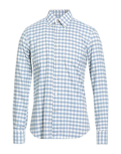 Man Shirt Sky blue Size 16 Cotton, Cashmere