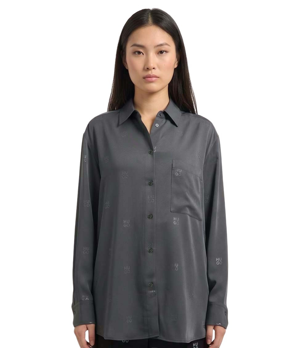Grey Logo Print Shirt