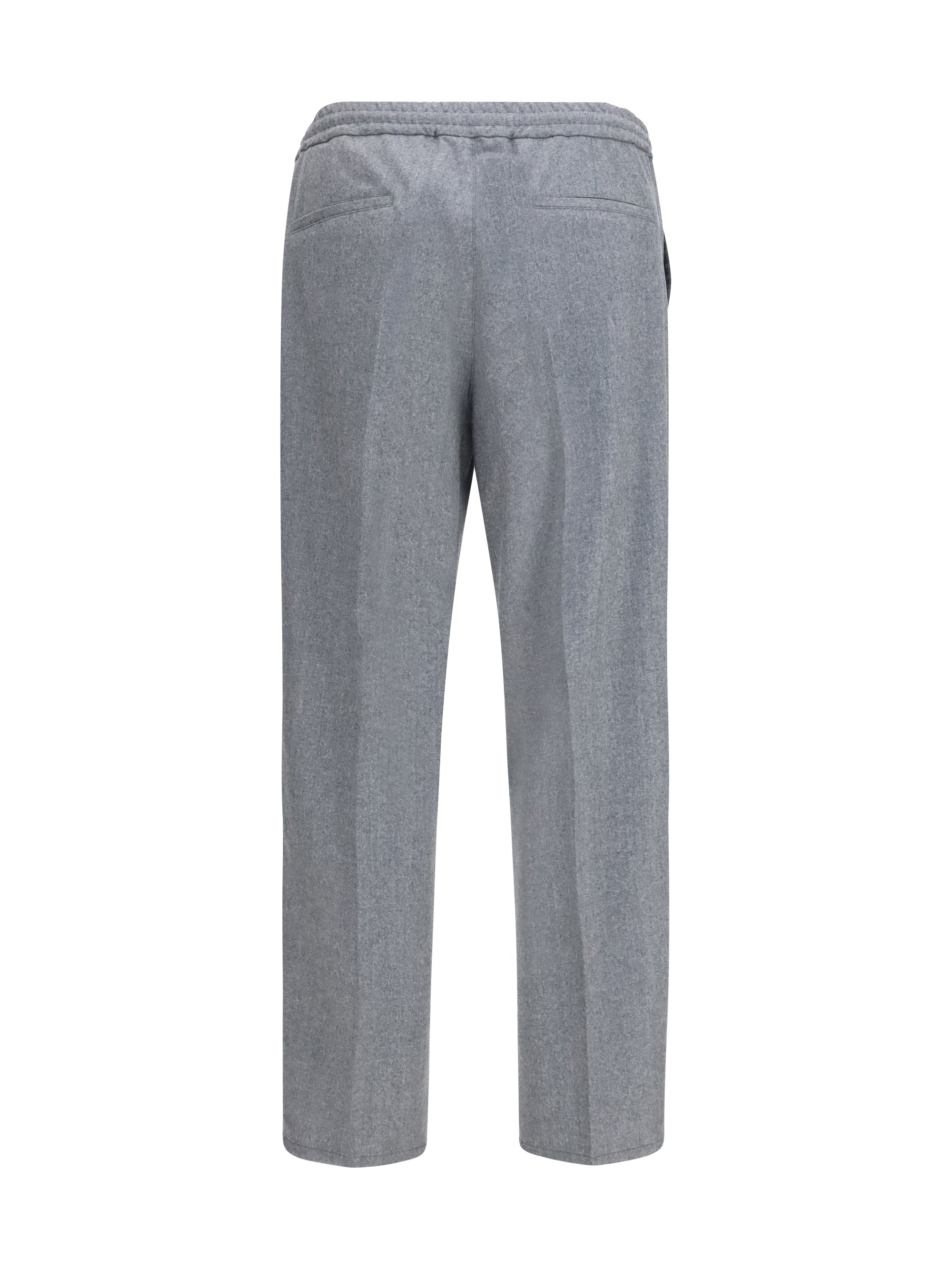 Virgin Wool Fleece Trousers — Gray