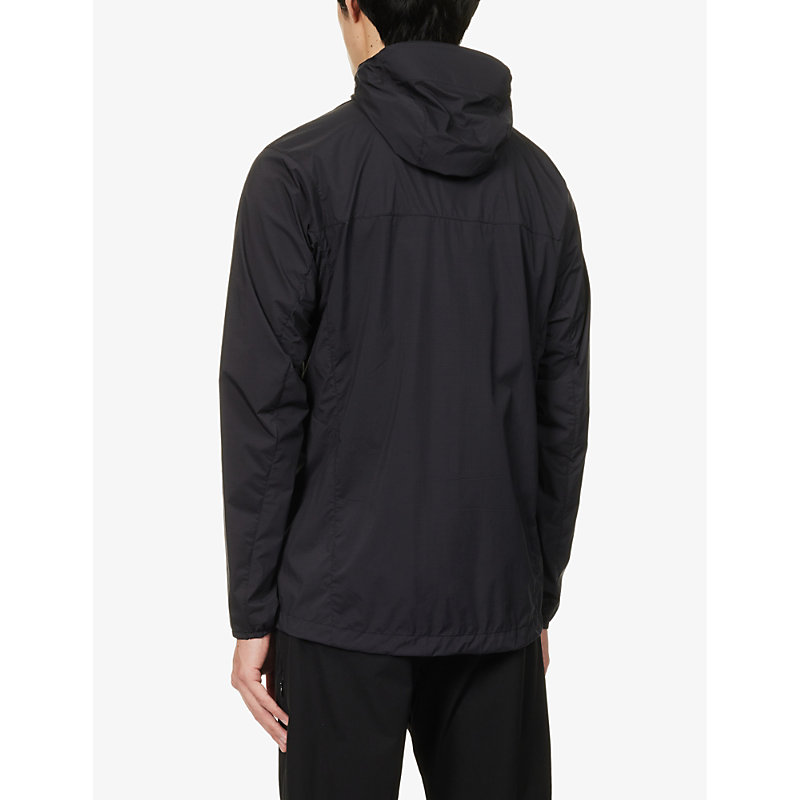 Mens Black Squamish Brand-print Shell Hoody