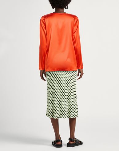 Malìparmi Woman Top Orange Size 8 Silk, Elastane