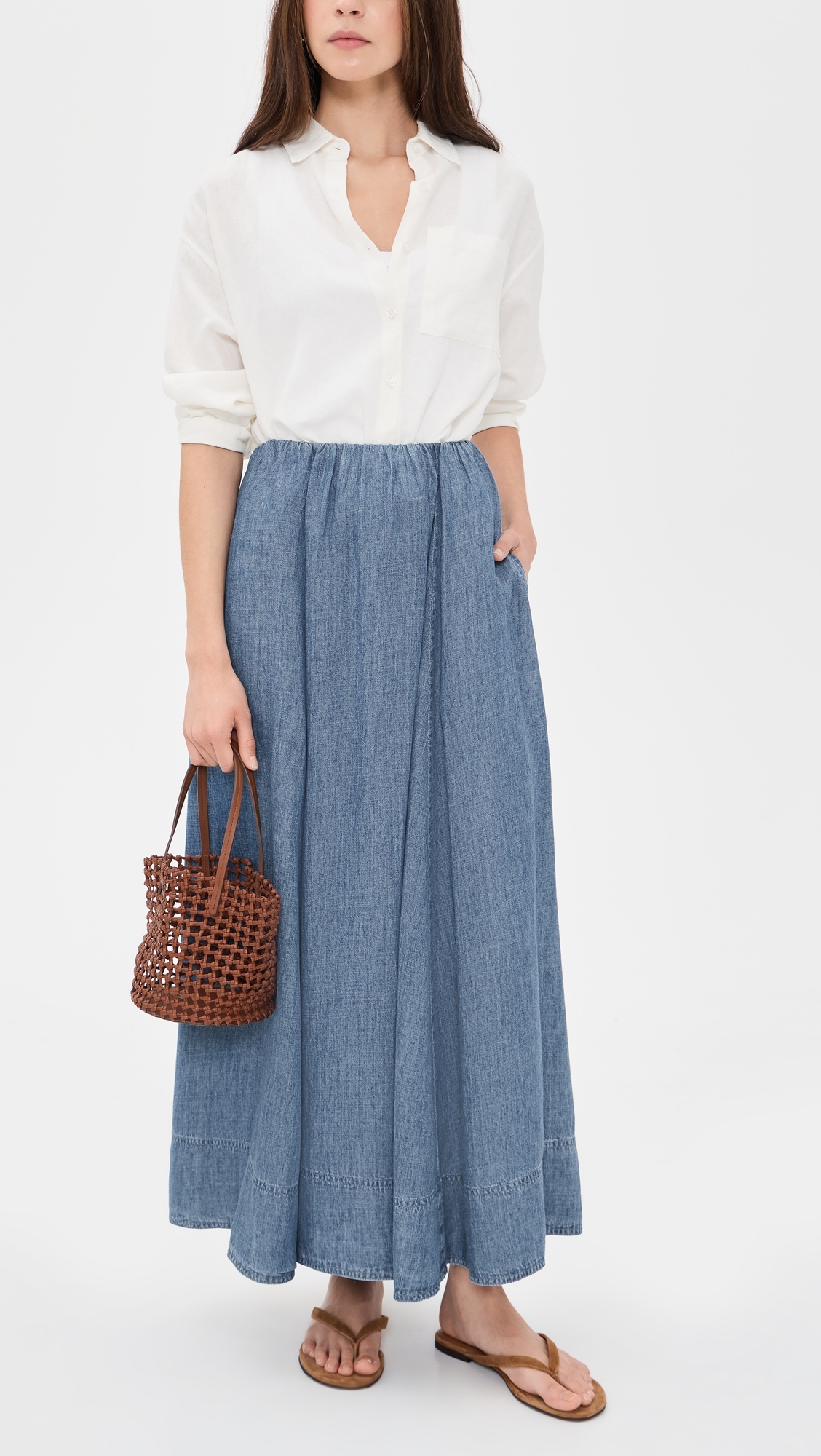 Tried & True Chambray Nera Skirt River