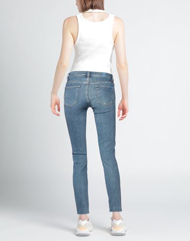 Woman Jeans Blue Size 23 Cotton, Elastane