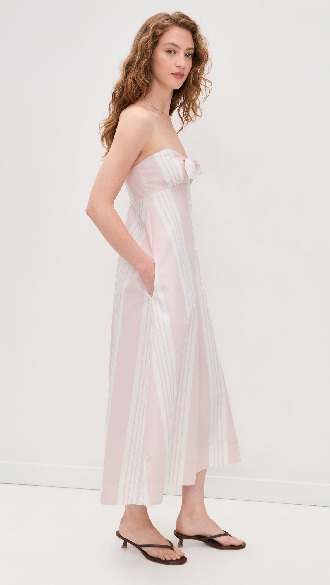 Rosie Strapless Dress Pink Stripe
