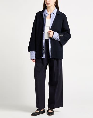 Woman Cardigan Midnight blue Size S Cotton