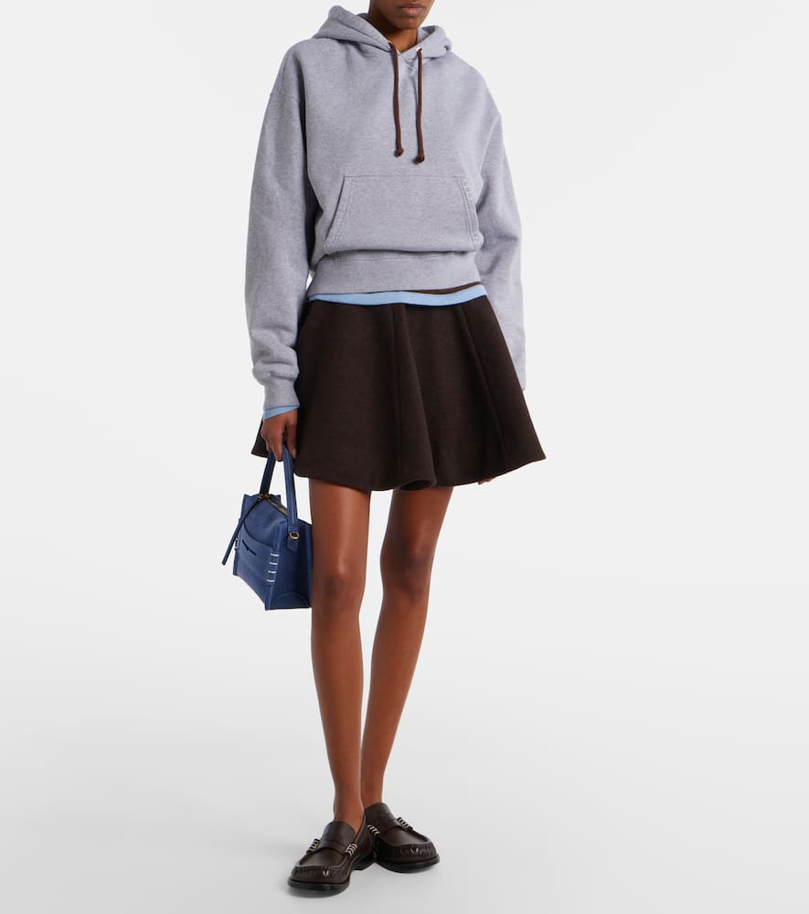 Cropped cotton hoodie