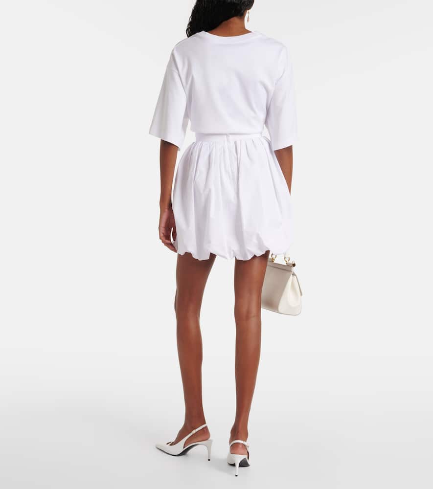High-rise cotton poplin miniskirt