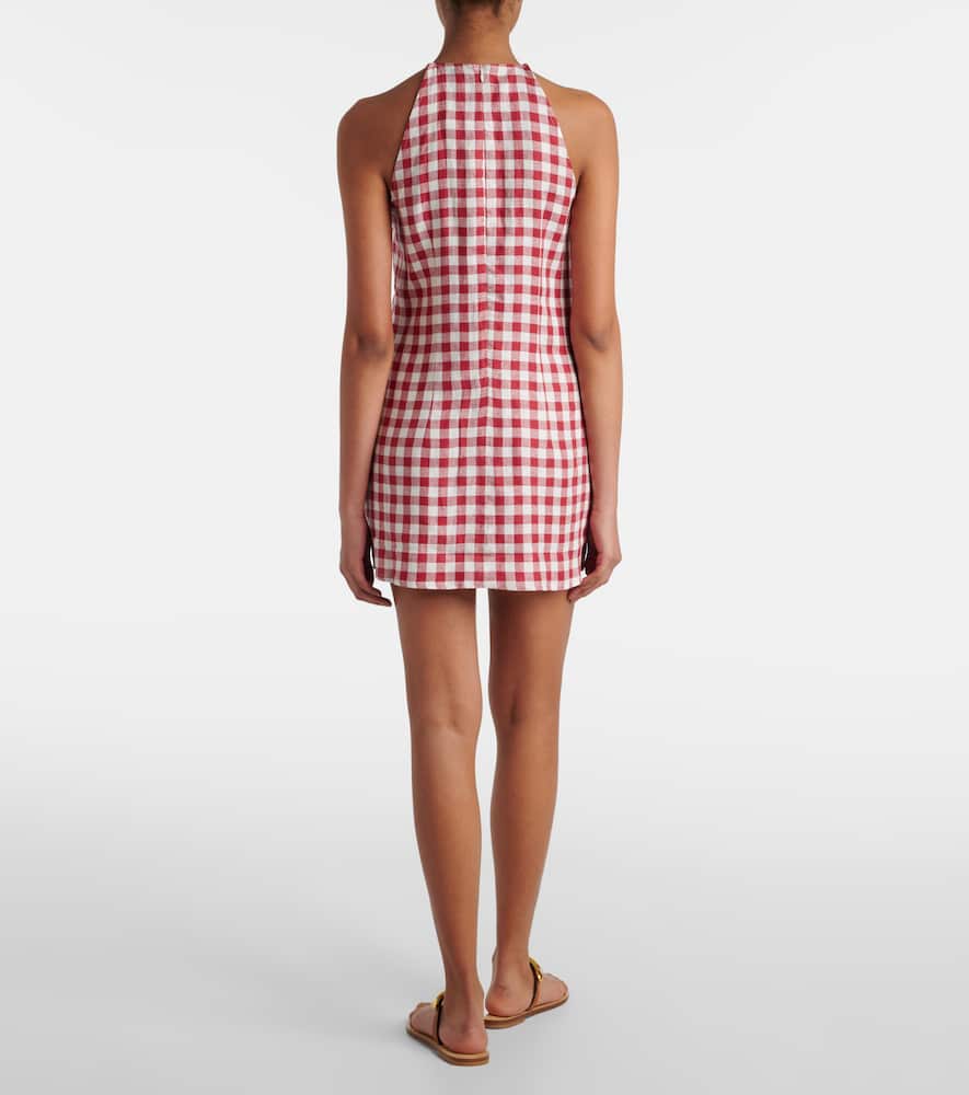 Antiqua gingham linen minidress