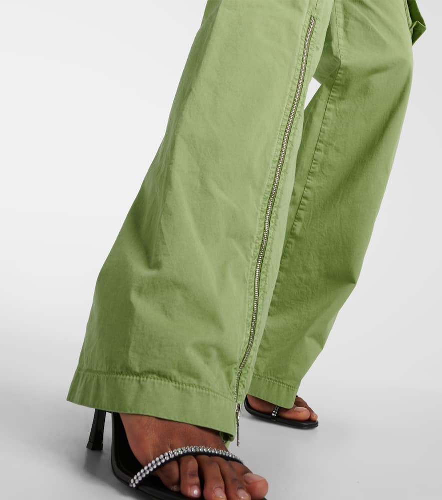 Mid-rise cotton canvas cargo pants