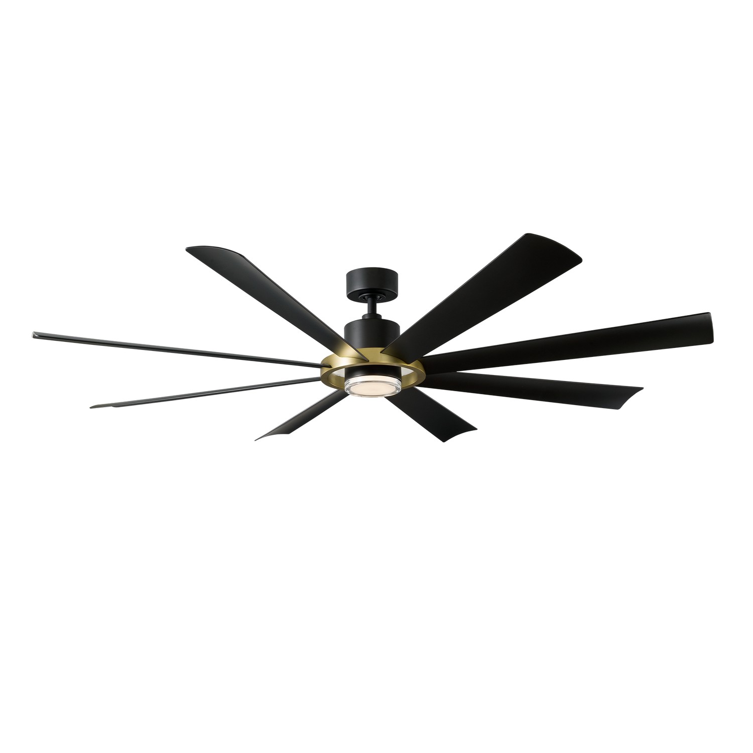 Soft Brass Matte Black 72"Ceiling Fan from the Aura Collection