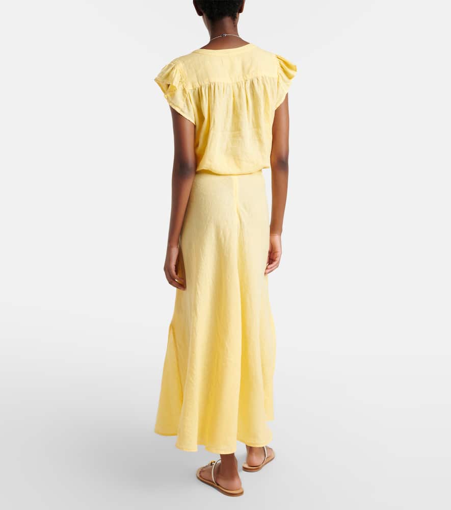 Malina linen midi skirt
