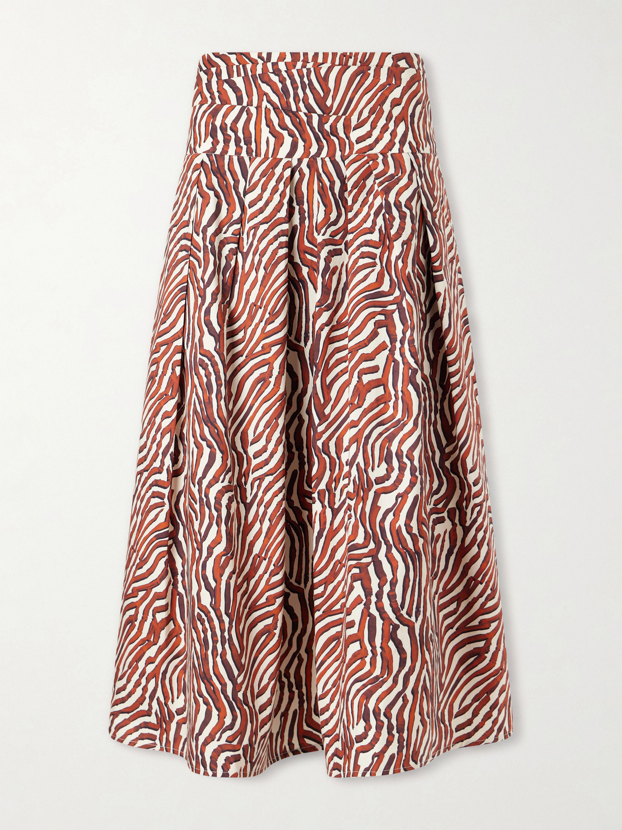 Nessa Pleated Printed Cotton-blend Poplin Maxi Skirt