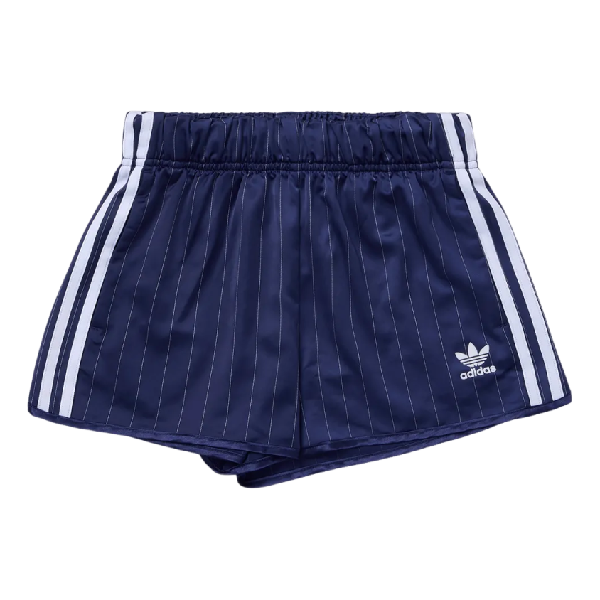 (WMNS) Pinstripe Satin Shorts Asia Sizing 'Dark Blue'