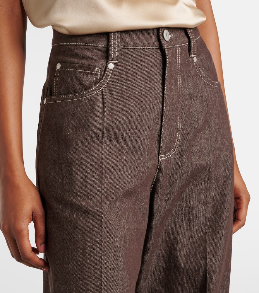 Mid-rise wide-leg jeans