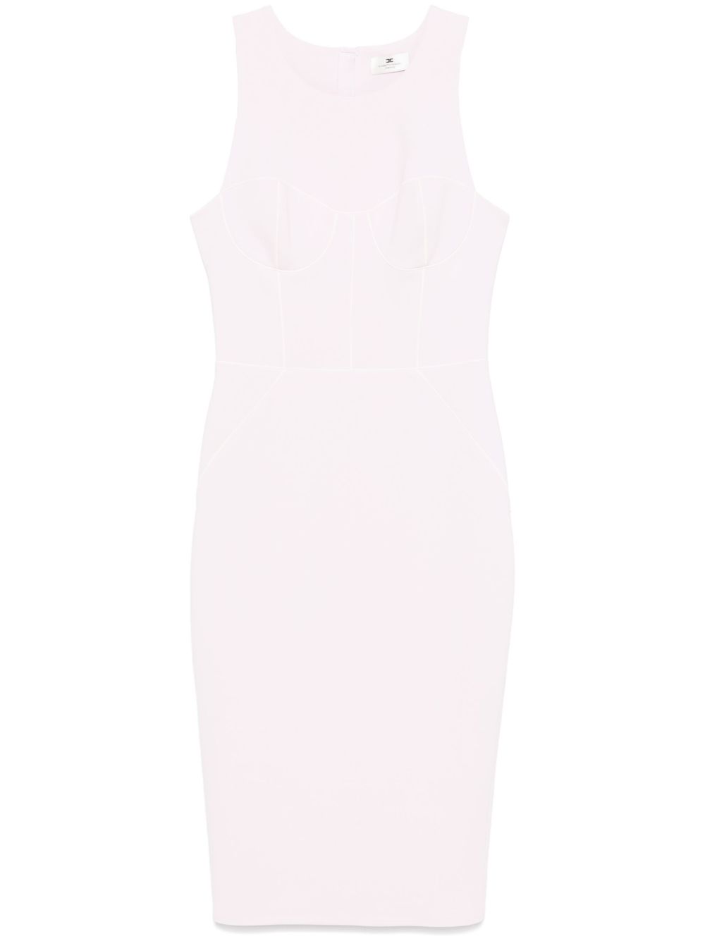 Contrasting-piping midi dress - Purple