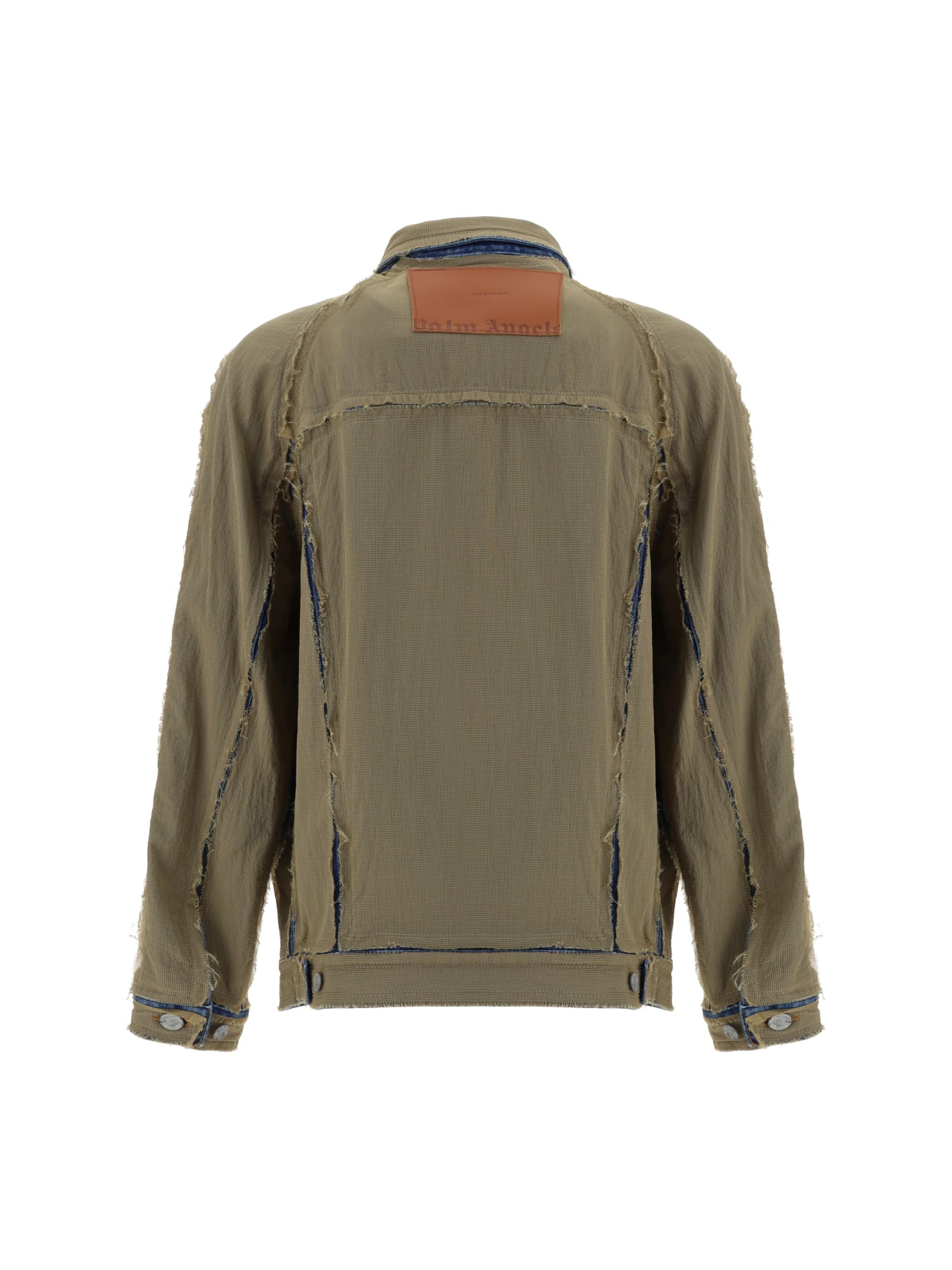 Logo-patch ripstop denim jacket - Brown