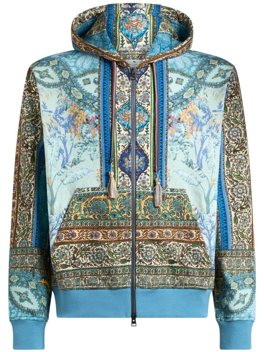 Abstract print hoodie - Blue