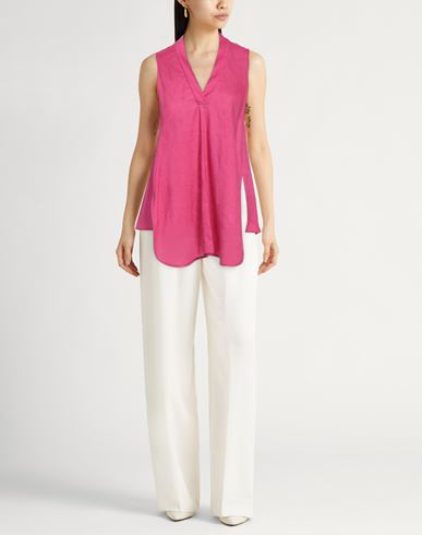 Woman Top Fuchsia Size 8 Linen