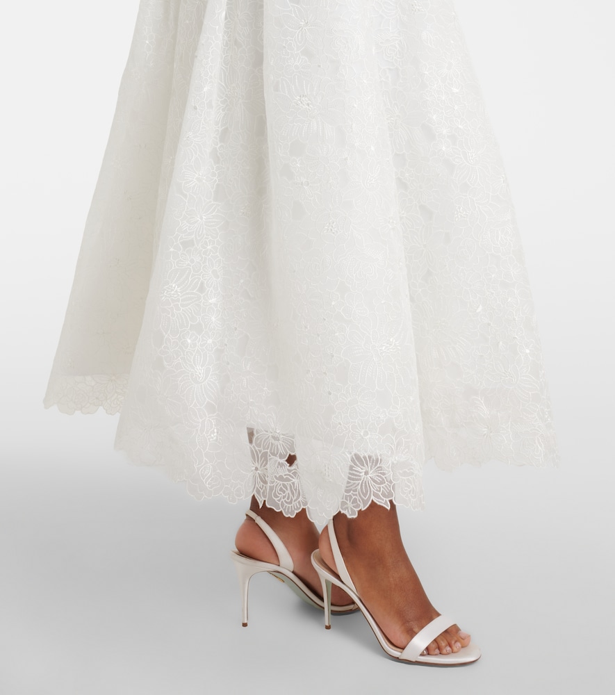 Lavinia embroidered organza cocktail dress