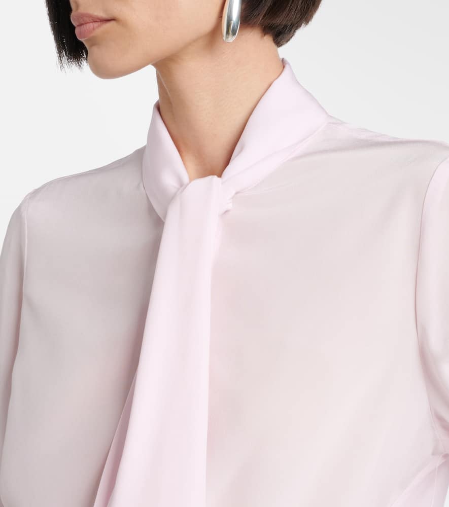 Lavalliere silk crêpe de chine shirt
