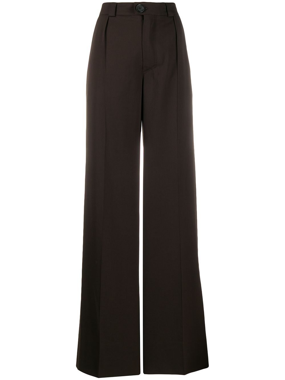 High-waist flared trousers - Brown