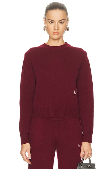 Sporty & Rich Cashmere Sweater in Merlot - Burgundy. M also in L, S