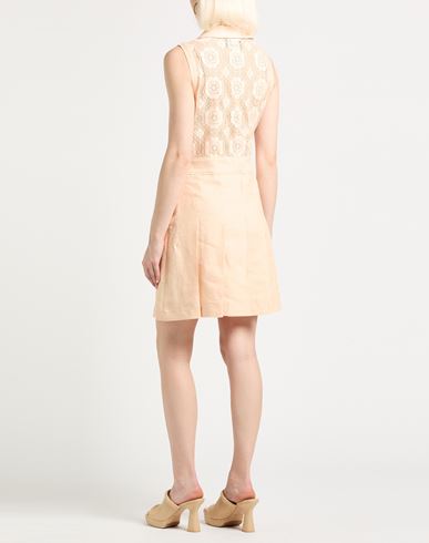 Woman Mini dress Apricot Size 12 Cotton, Polyamide, Linen
