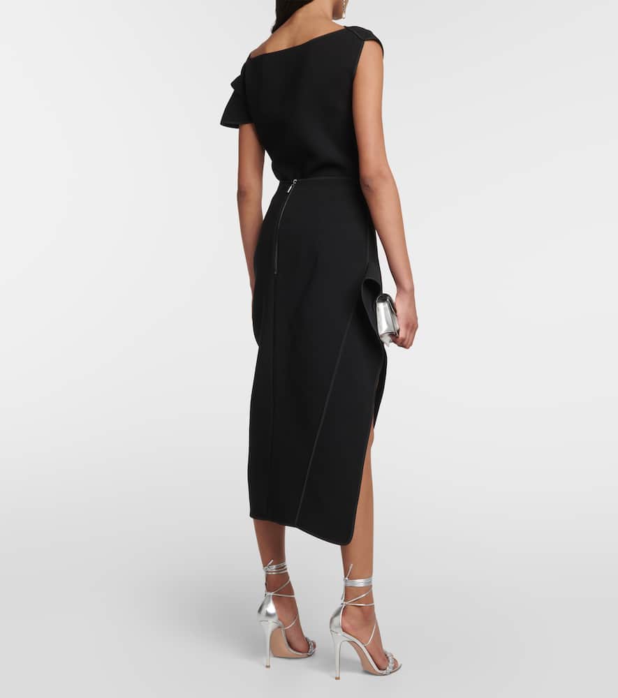 Narrate side-slit crêpe pencil skirt