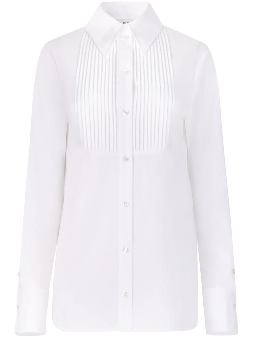 Bib collar cotton shirt - White