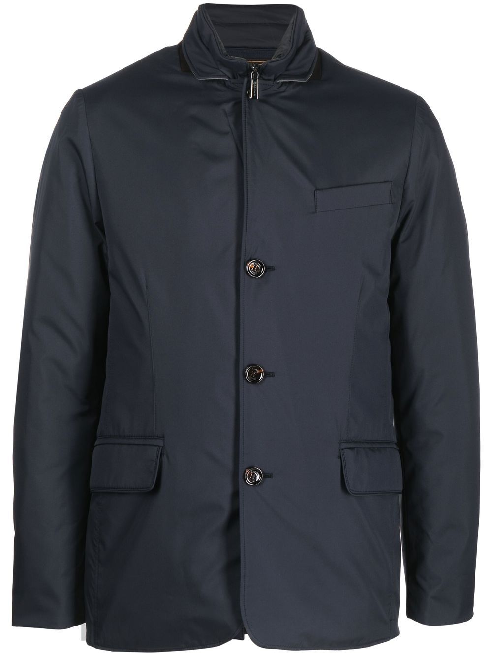 Single-breasted padded jacket - Blue